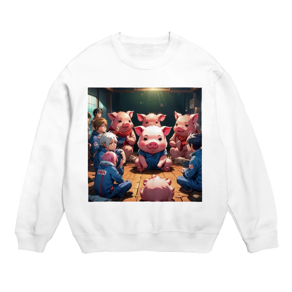 MTHのちーむのこんふりくとをするみにぶた仲介 Crew Neck Sweatshirt