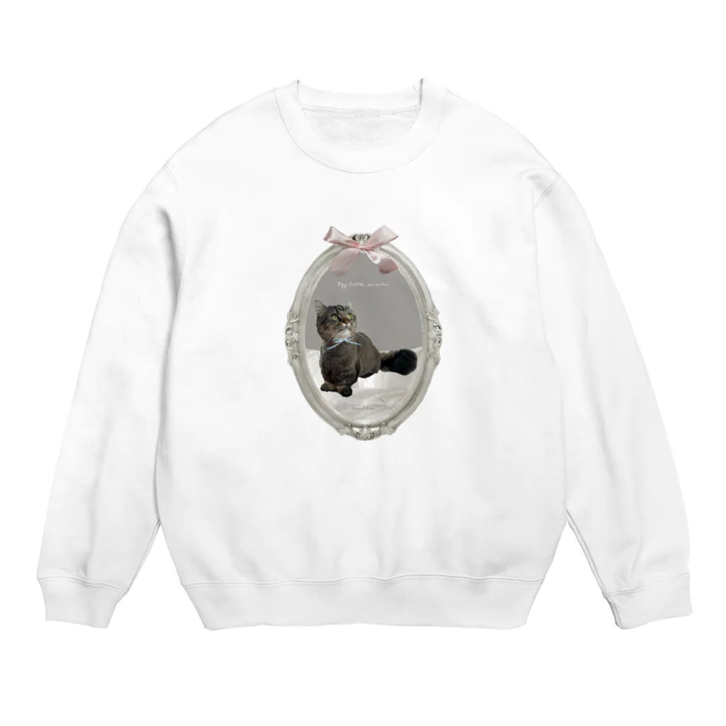 そぼろのプリント屋さんのメロディック・キャット・リボン・コレクション Crew Neck Sweatshirt