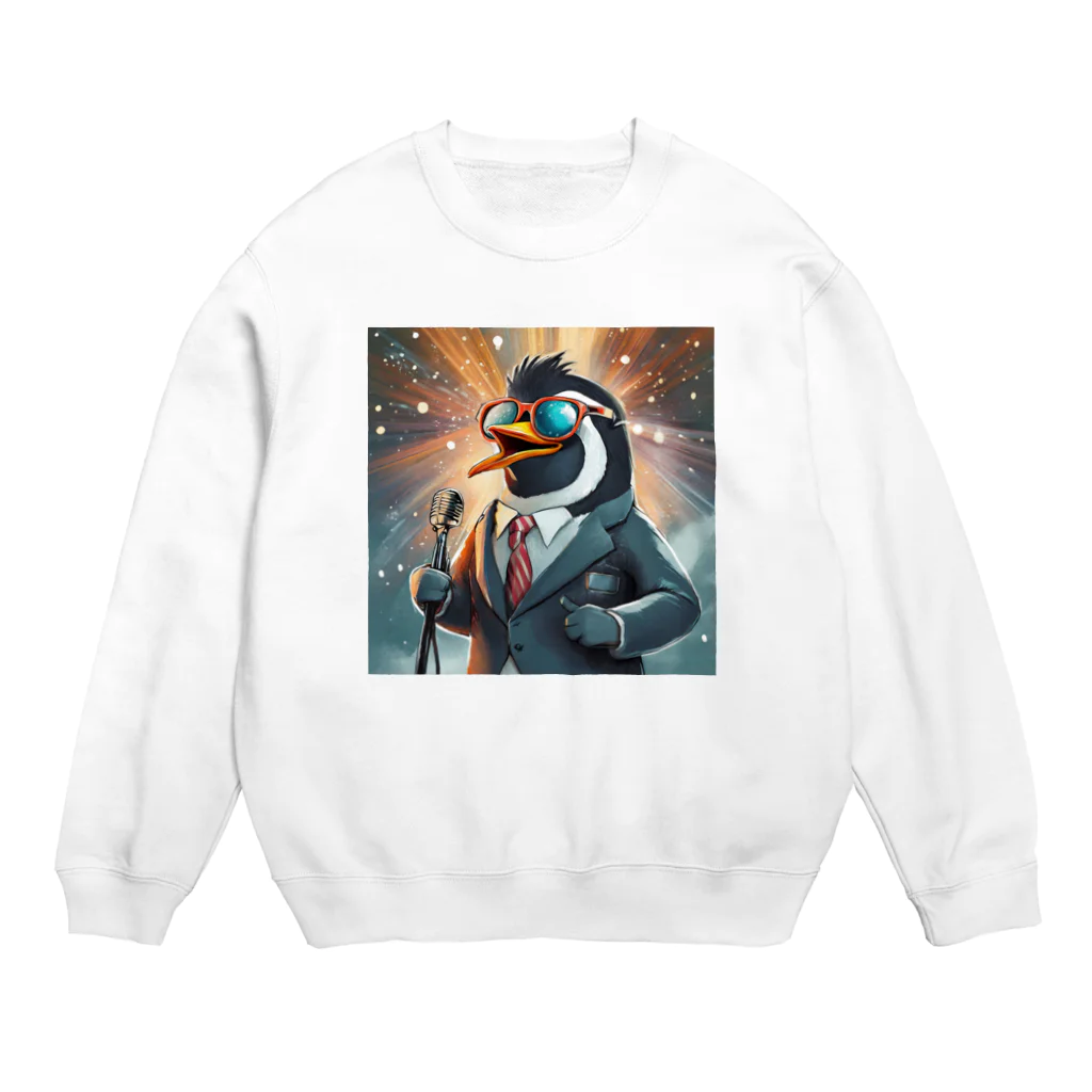 ぱぴぷSHOPのロックスターなペンギン Crew Neck Sweatshirt