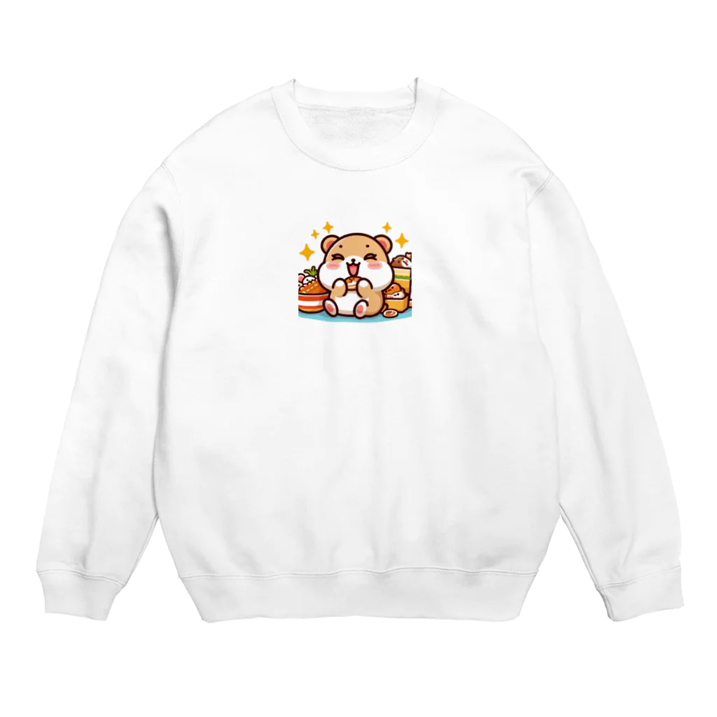 iota01の食欲旺盛なかわいいハムスター Crew Neck Sweatshirt