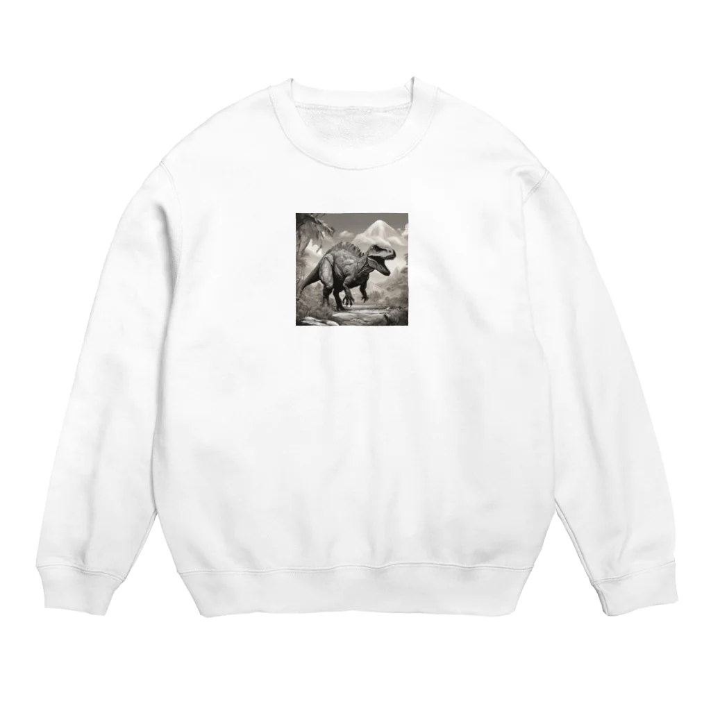 konyuの白黒恐竜 Crew Neck Sweatshirt