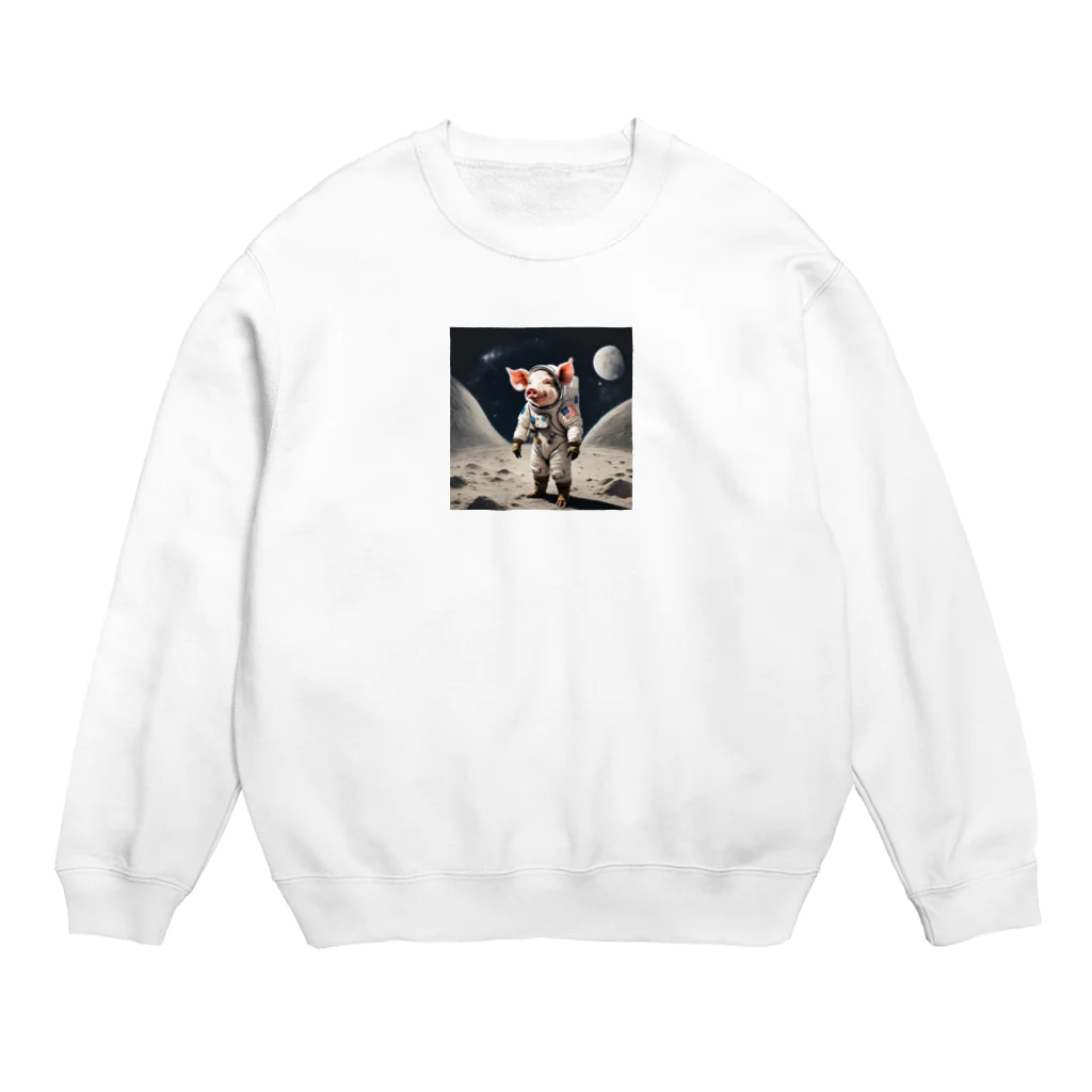 papaiayapapaの豚の宇宙飛行士 Crew Neck Sweatshirt