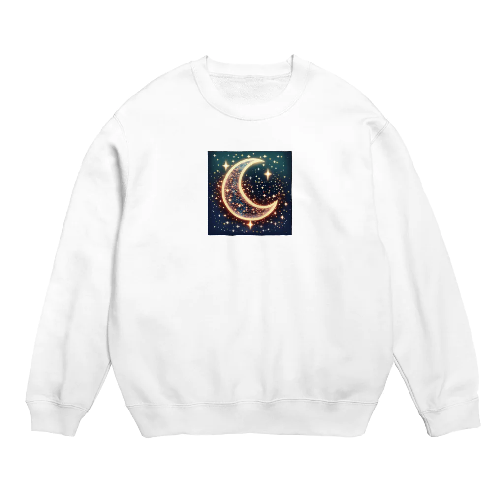 moonlightcatのキラキラ輝くお月様 Crew Neck Sweatshirt