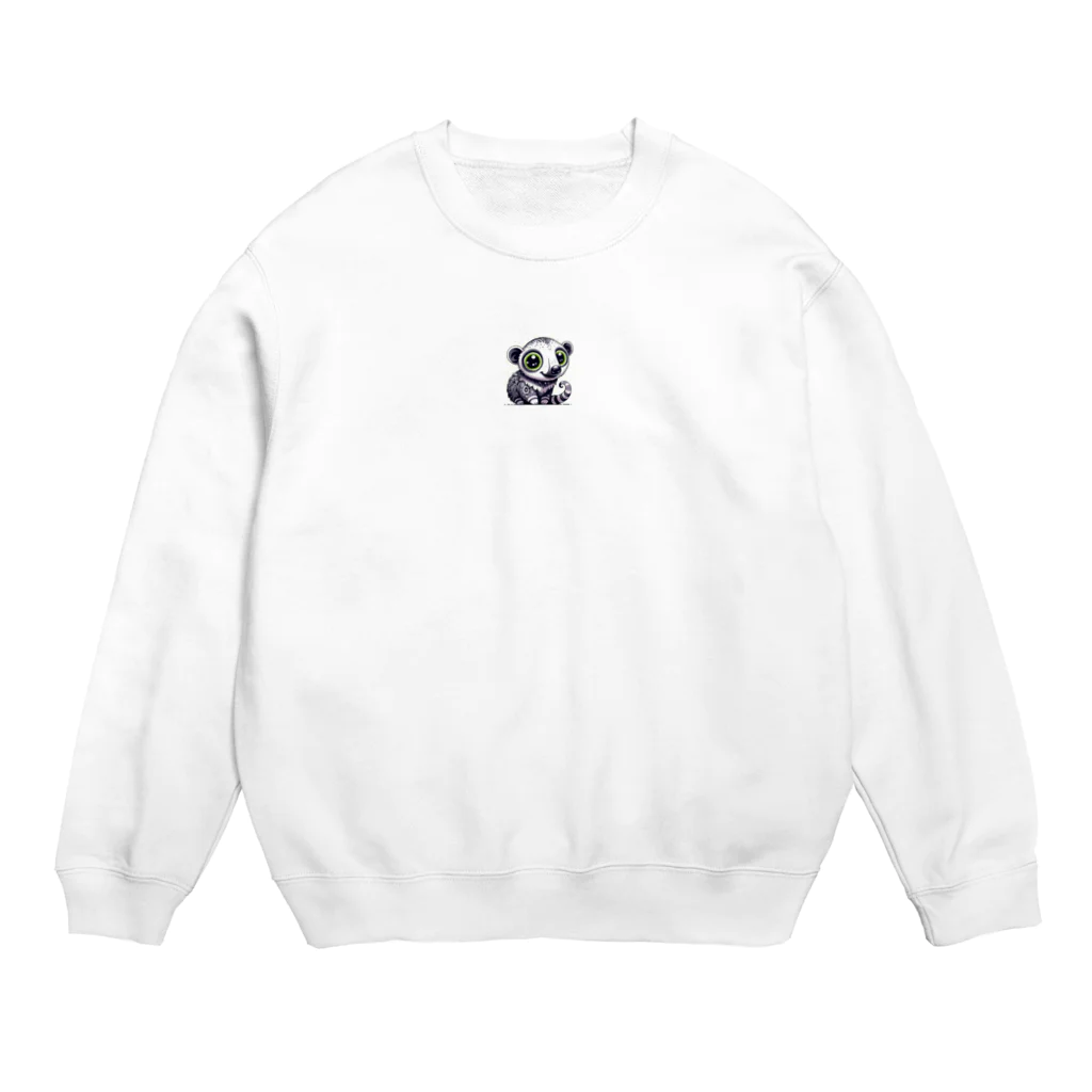 たんたん狸の不気味で可愛い森の不気味で可愛いタマンデュア001 Crew Neck Sweatshirt