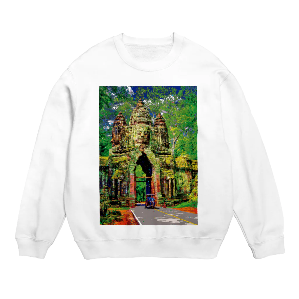 GALLERY misutawoのカンボジア アンコール・トムの北大門 Crew Neck Sweatshirt