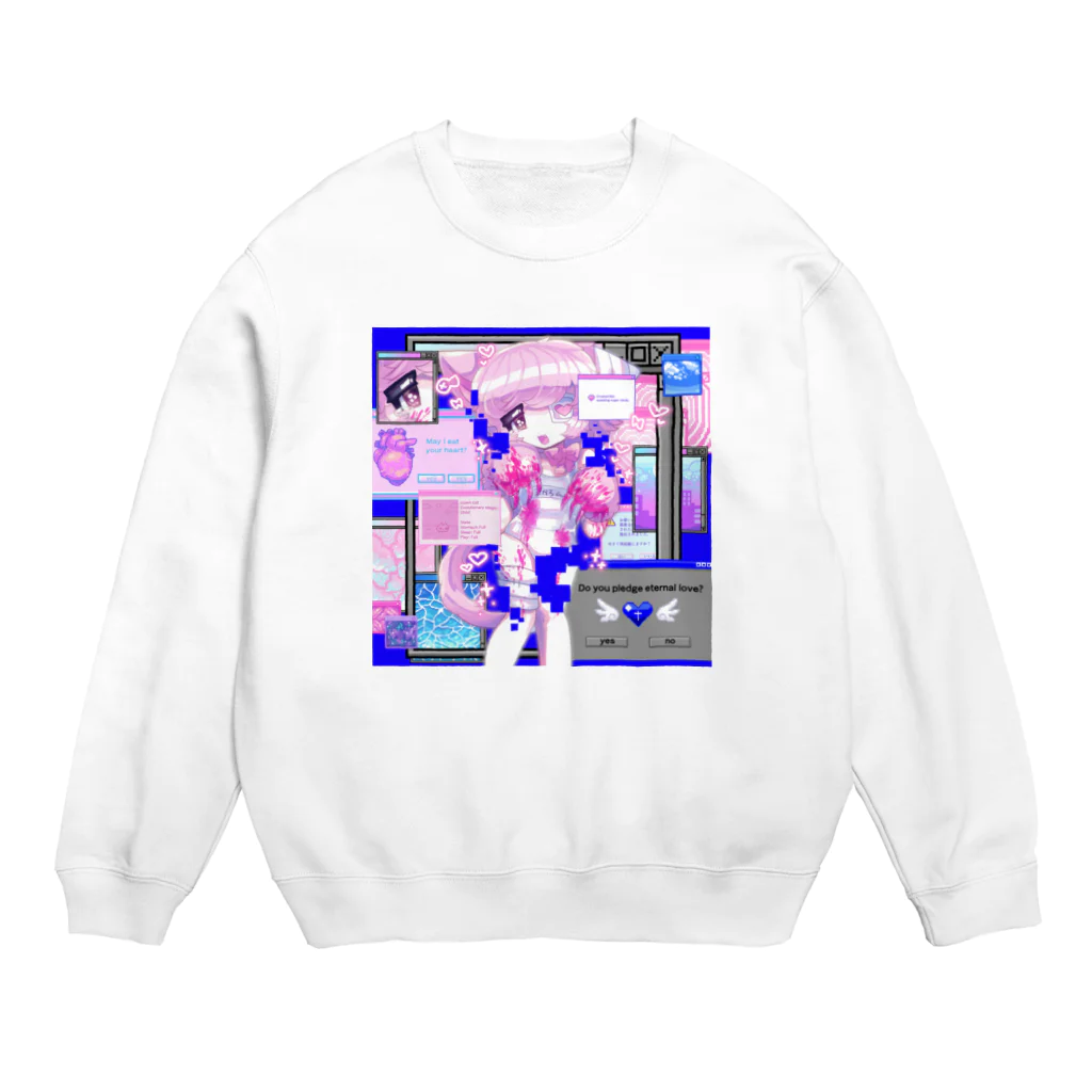 ムラサキゲジゲジのオンラインショップのマカロン ぐちゃぐちゃサイバー Crew Neck Sweatshirt