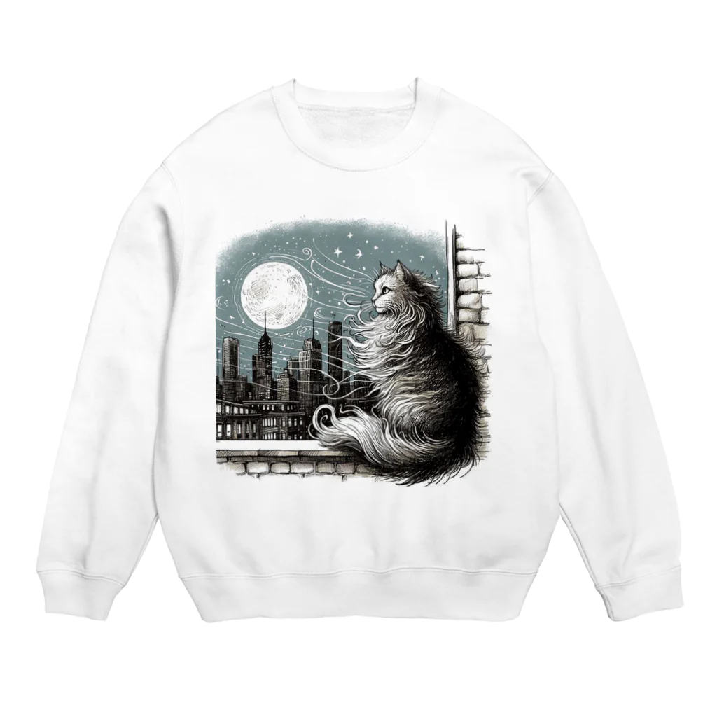 ネコネコの窓際のねこ Crew Neck Sweatshirt