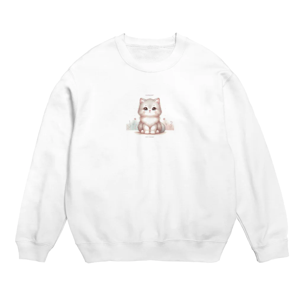 動物デザイングッズの可愛い猫ちゃん Crew Neck Sweatshirt