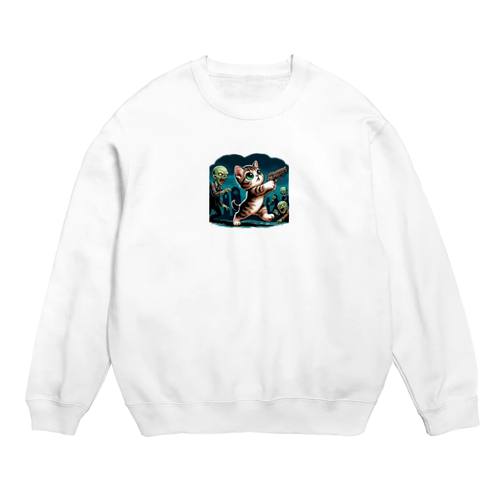 子猫カーニバルの子猫ハザード Crew Neck Sweatshirt