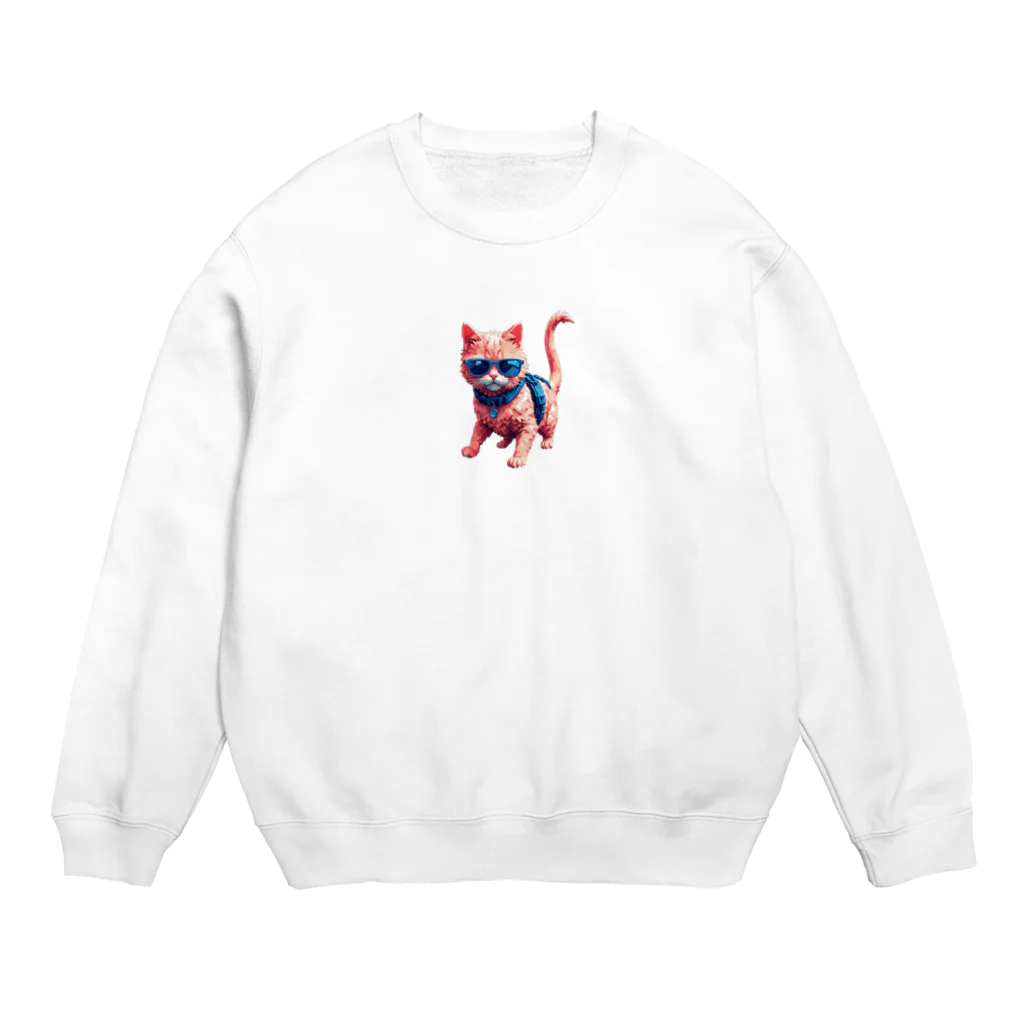 メロンパン猫のイケ猫 Crew Neck Sweatshirt