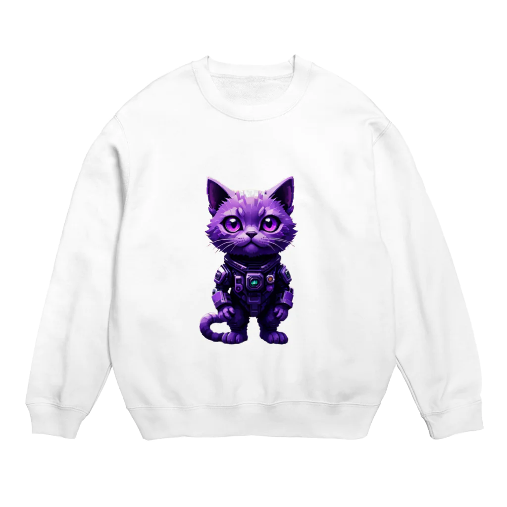 メロンパン猫の宇宙に連れてってくれる猫 Crew Neck Sweatshirt