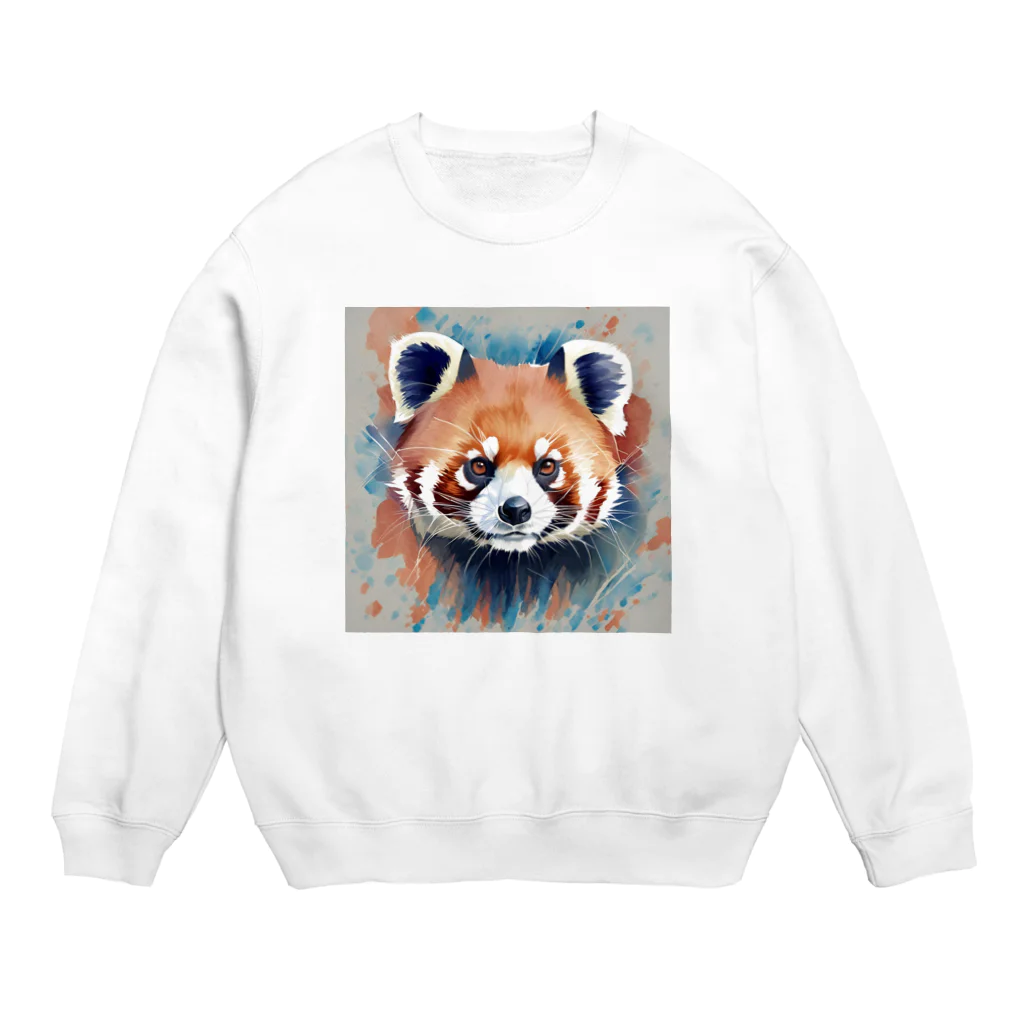 WithRedPandaの水彩風レッサーパンダ Crew Neck Sweatshirt