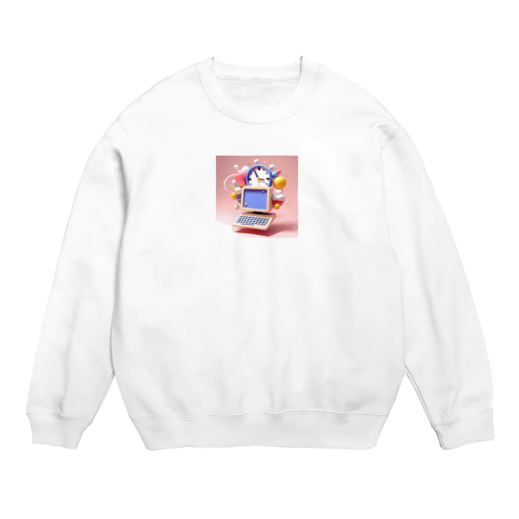 moyasi_777の時計ちゃん Crew Neck Sweatshirt