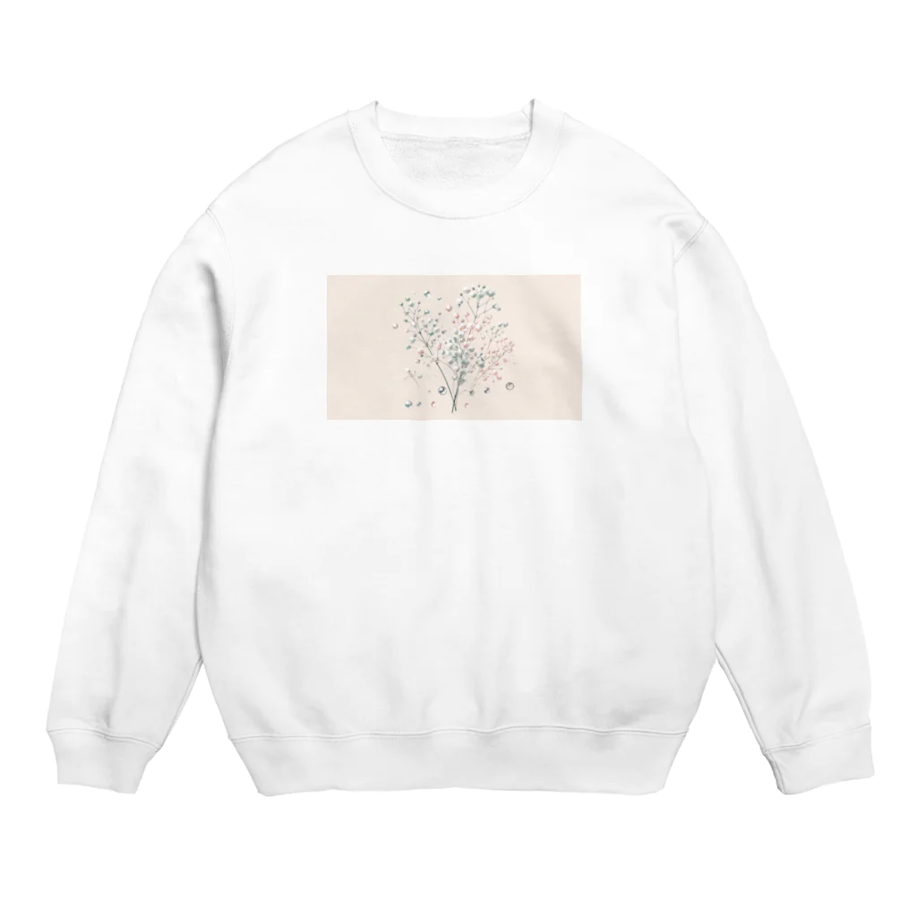 June06の霞草と雫 Crew Neck Sweatshirt