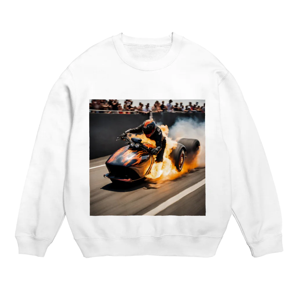 the blue seasonの熱狂のドラッグレース - 火を噴くスピードの挑戦 Crew Neck Sweatshirt