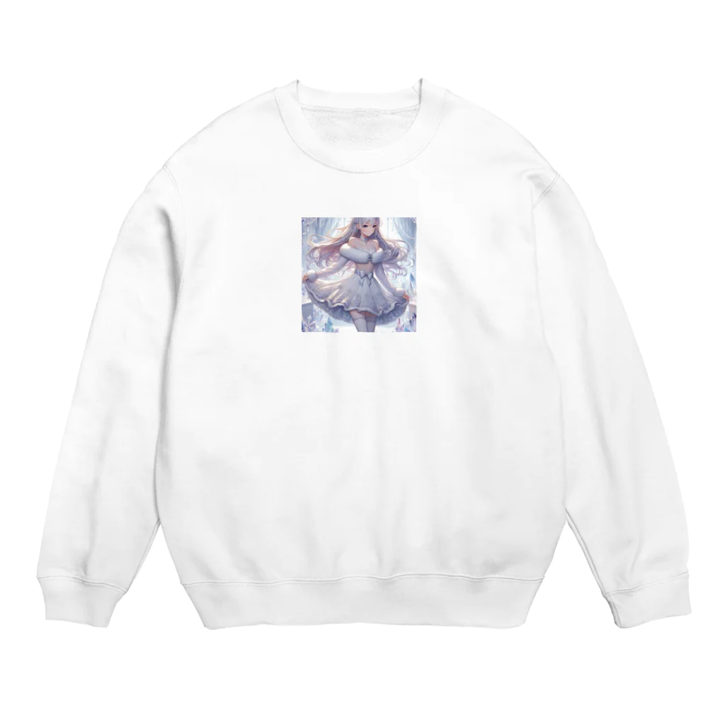 Cartoonのかわいいドレスの女の子 Crew Neck Sweatshirt