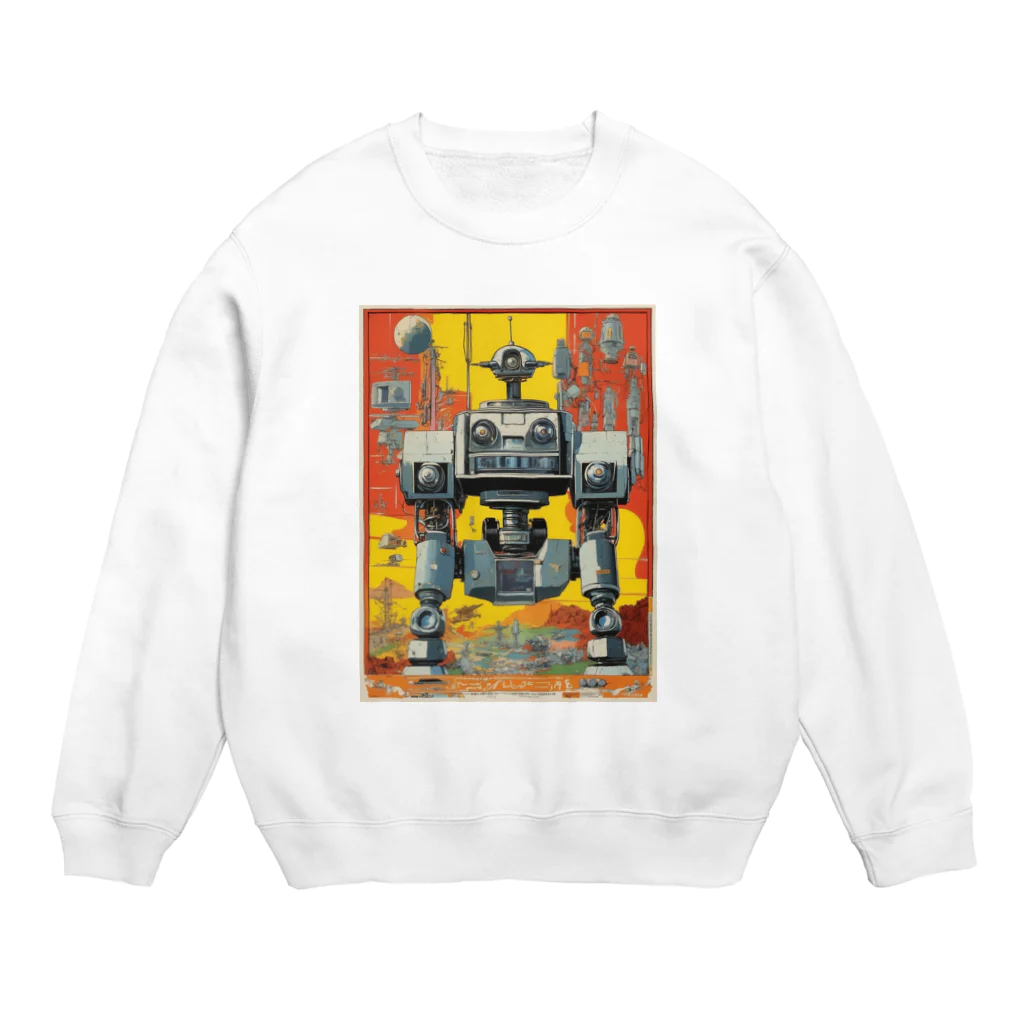 mirinconixのレトロで大きくてジャンクな戦闘用ロボットくん Crew Neck Sweatshirt