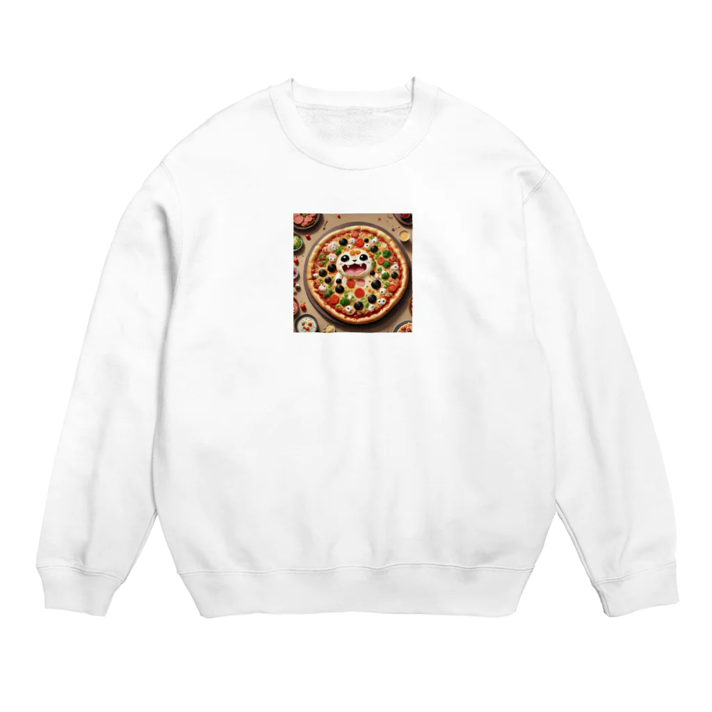 AI妖怪大図鑑のピザ妖怪　ラザピー Crew Neck Sweatshirt