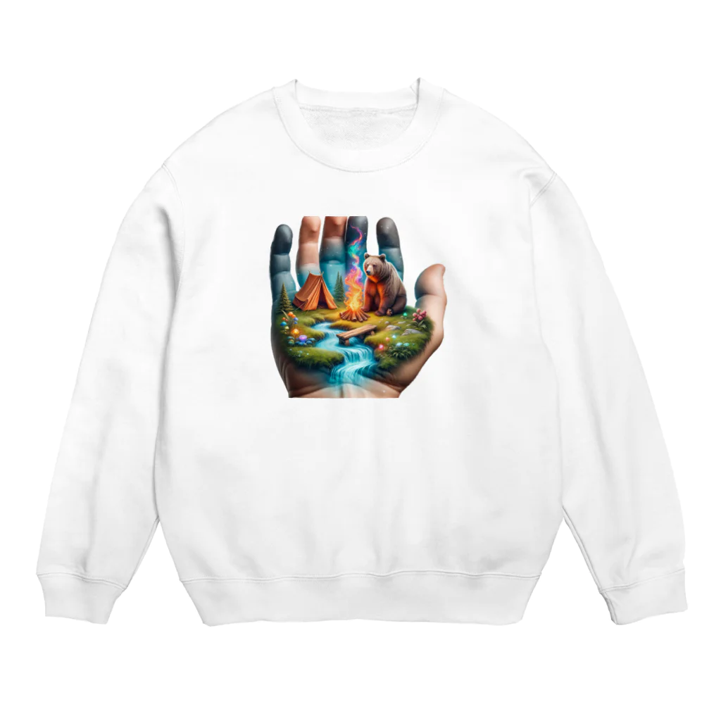 EseCAMPのキャンプ熊シリーズ Crew Neck Sweatshirt