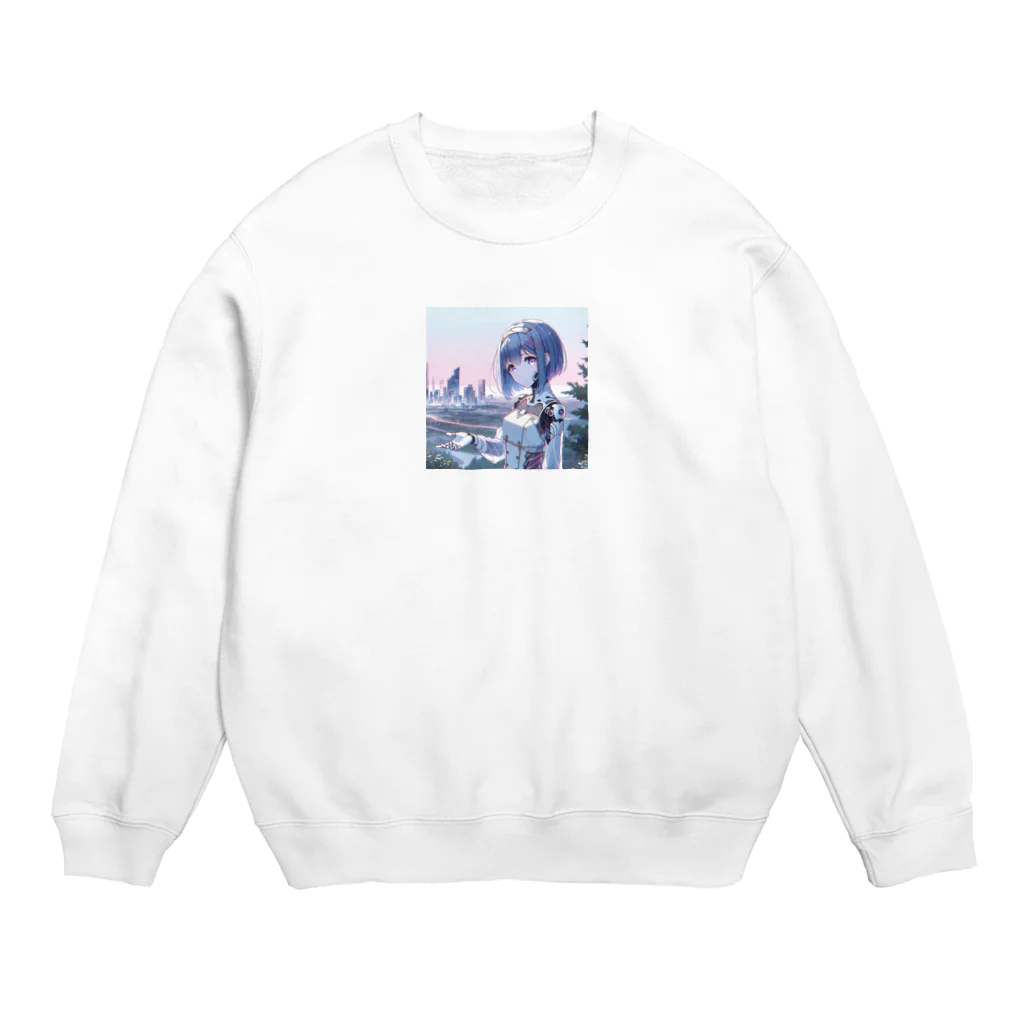 730naoのサイバーパンクガール Crew Neck Sweatshirt