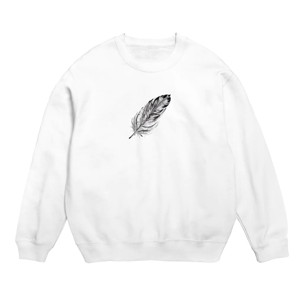 ニャン丸の羽根デザイン Crew Neck Sweatshirt