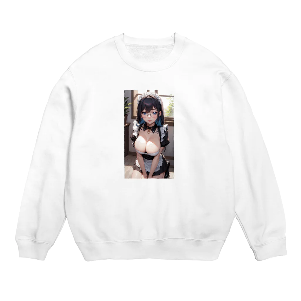 美少女学院の黒髪美少女　美鈴ちゃん　メイド Crew Neck Sweatshirt