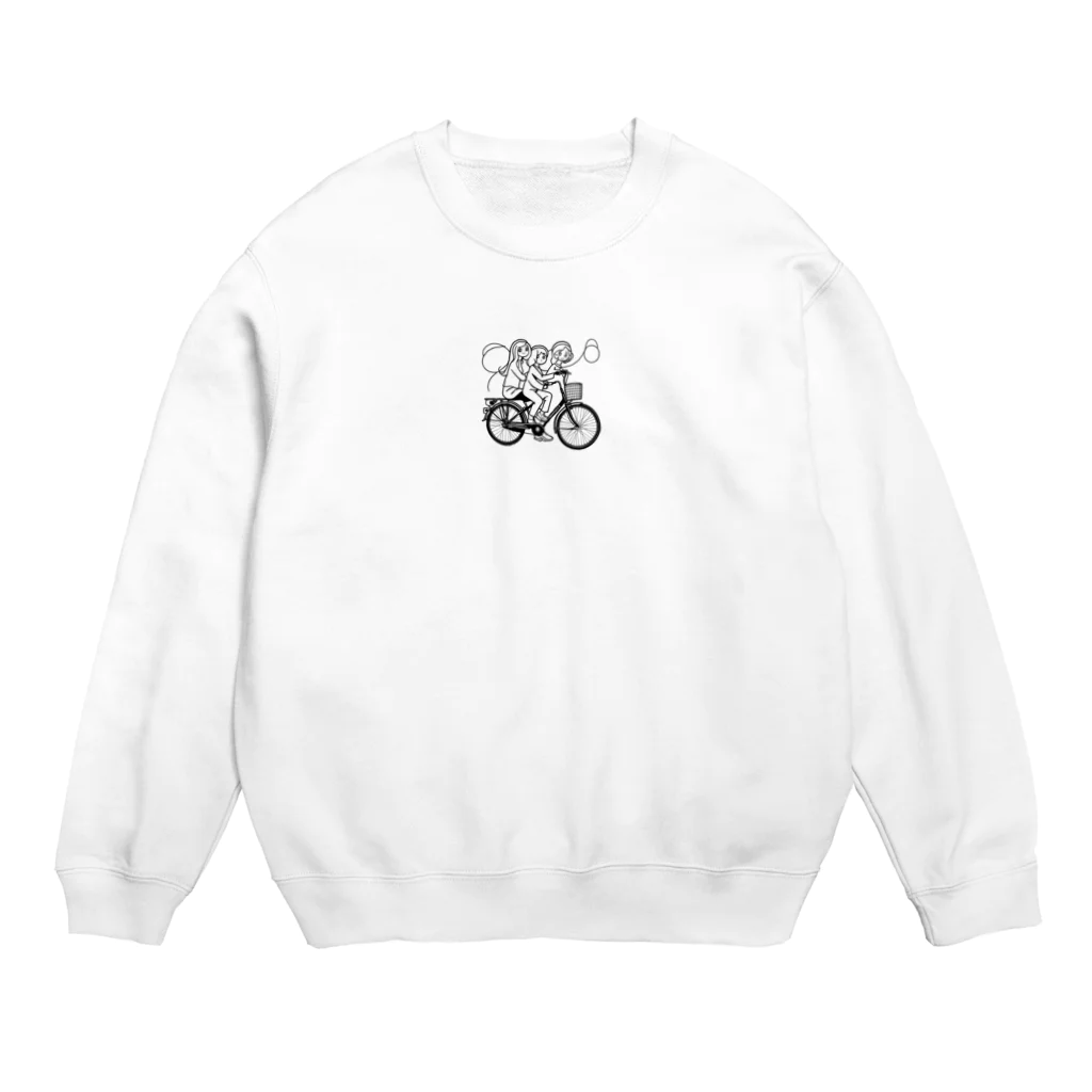 二宮大輔の自転車ロゴ　ガールズ Crew Neck Sweatshirt