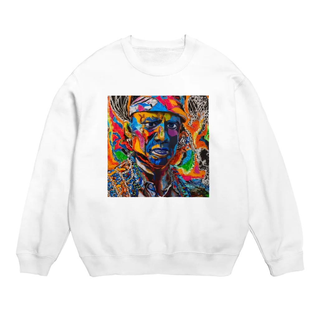 ヲシラリカのカラフル　アート　男性 Crew Neck Sweatshirt