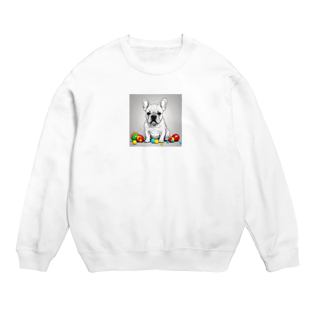 morisutoのいたずら好きなフレンチブルドッグ Crew Neck Sweatshirt