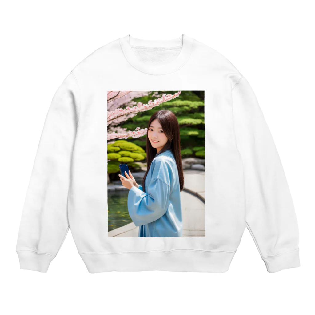 AI美女大好きクラブのAI美女とデート　桜の季節編 Crew Neck Sweatshirt