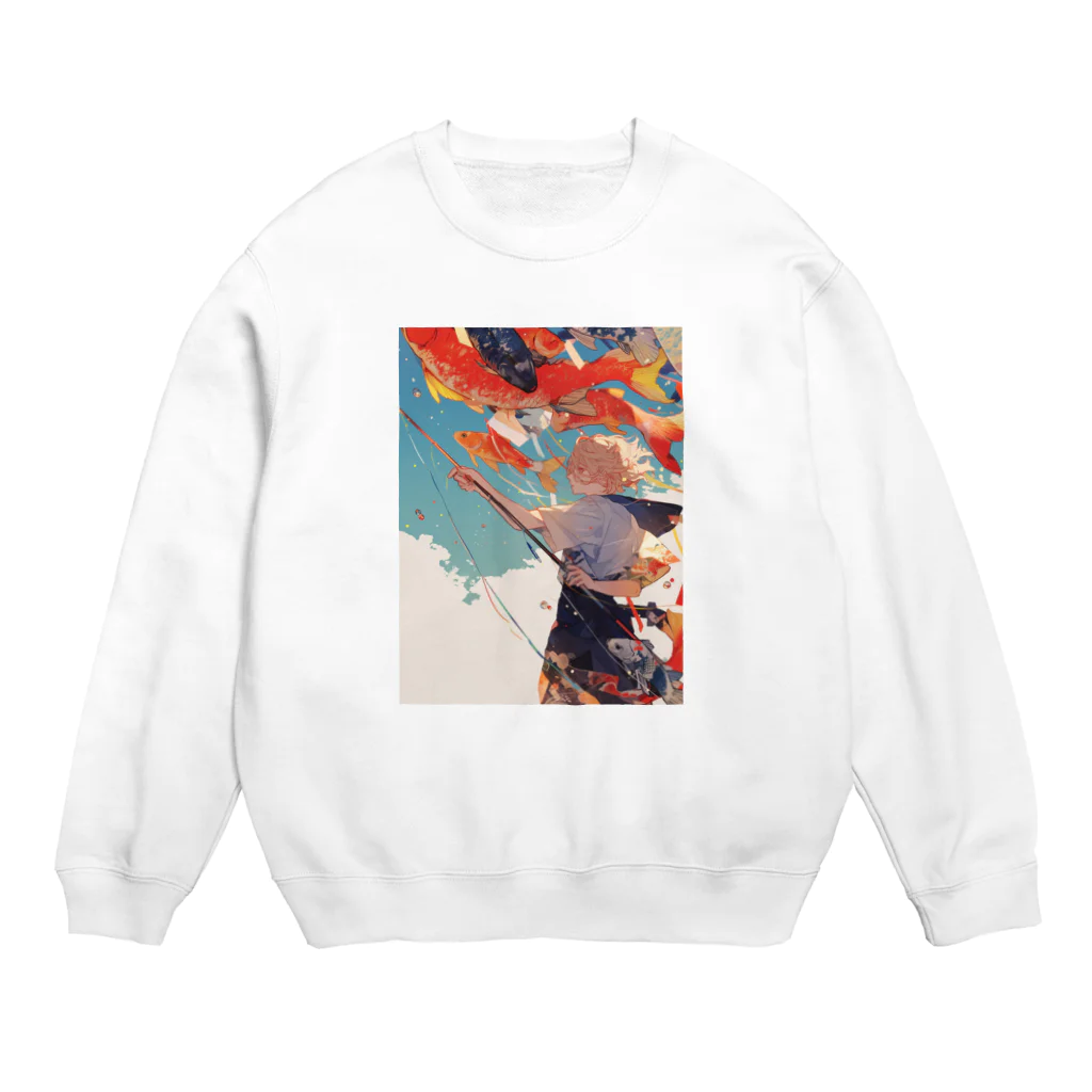 AQUAMETAVERSEの鯉のぼりを操る男の子　ラフルール　1859 Crew Neck Sweatshirt