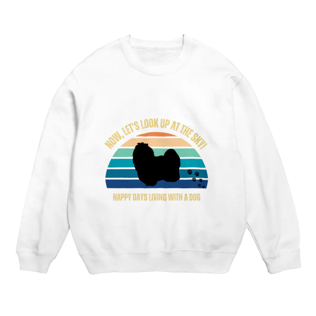 dreamy-designのわんちゃん　マルチーズ Crew Neck Sweatshirt