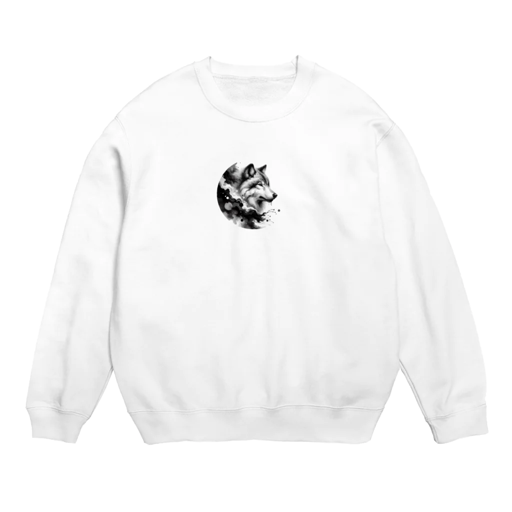 yielanggo007の月下の狼 Crew Neck Sweatshirt