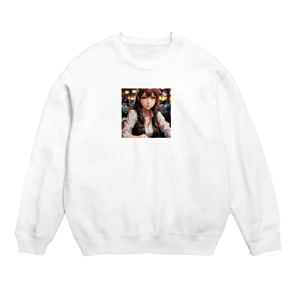 WWWmaのポーカー美少女さや Crew Neck Sweatshirt