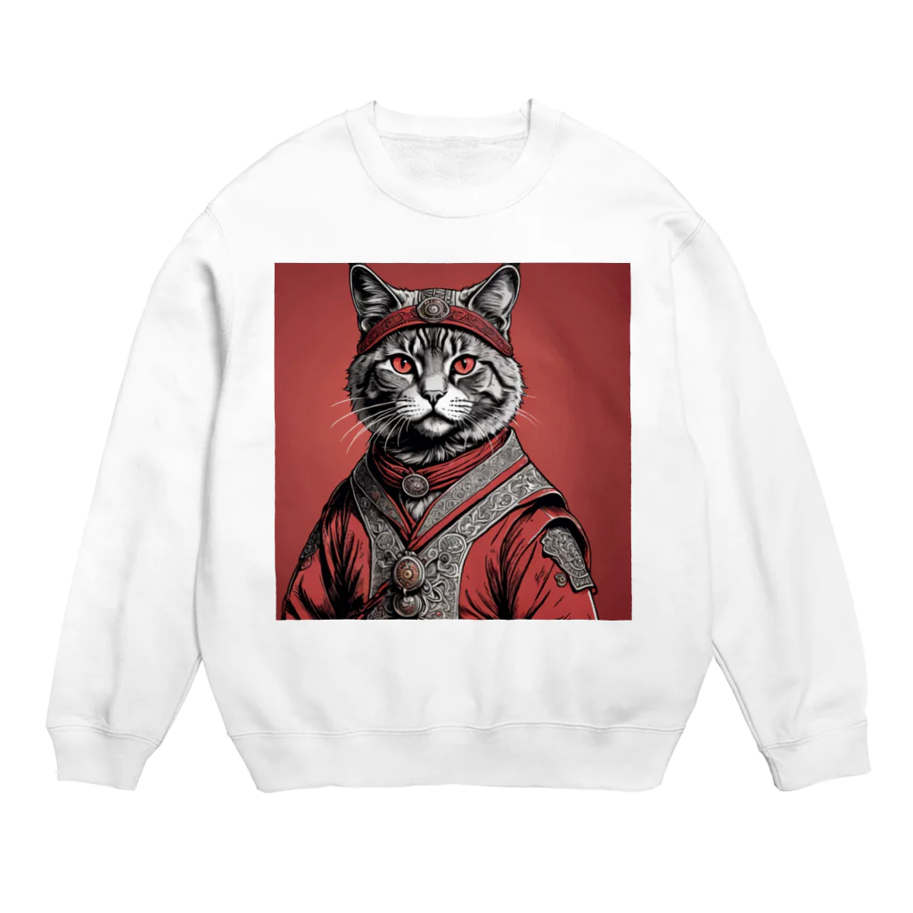 hogarakuの縄文猫 Crew Neck Sweatshirt