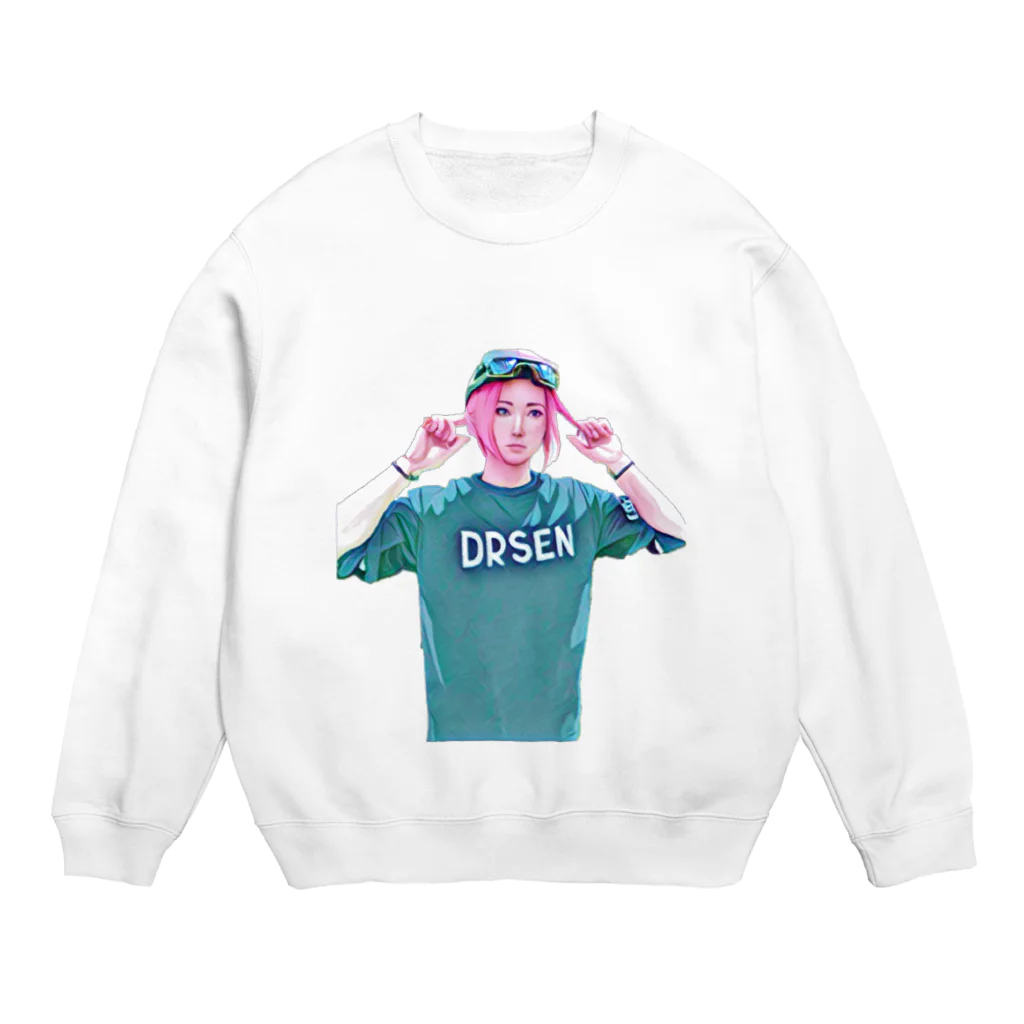 ichiyac designのAIピンクヘアーの女の子 Crew Neck Sweatshirt