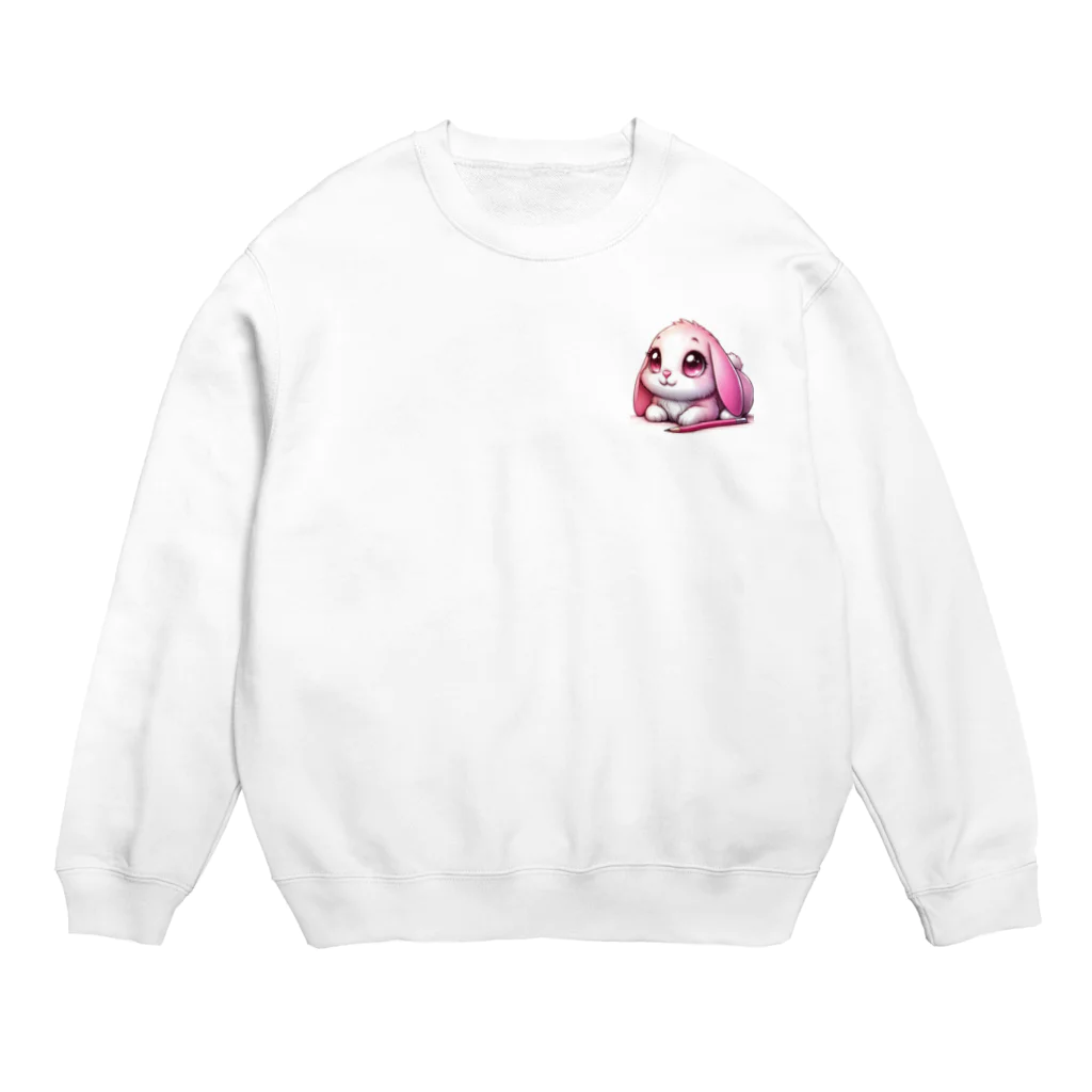 canneleのピンクウサギ Crew Neck Sweatshirt