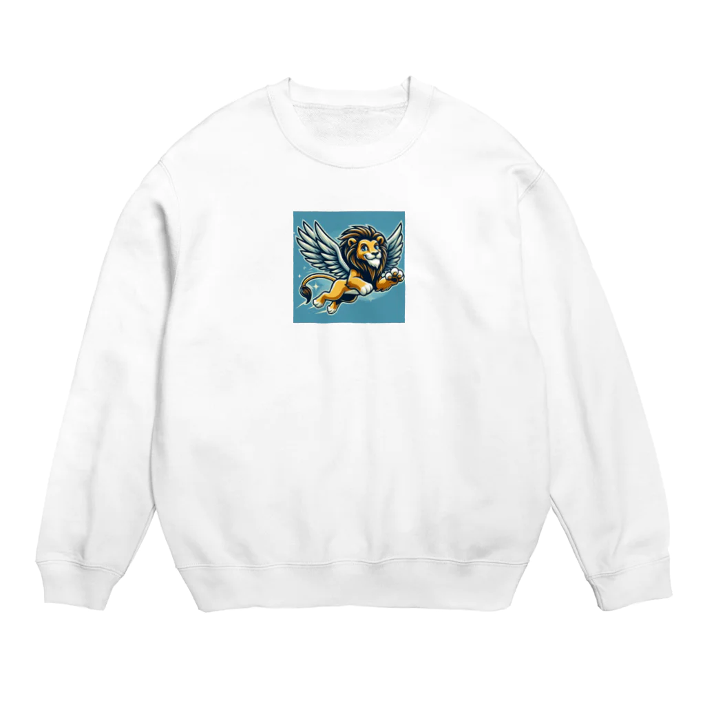 ゆゆゆの翼の生えたライオン Crew Neck Sweatshirt