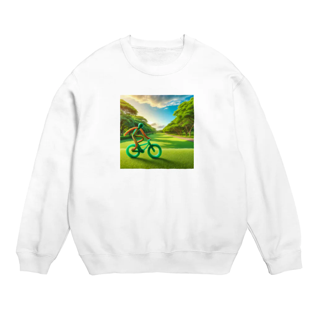 らばーばんどすとあの人型輪ゴム【サイクリング】 Crew Neck Sweatshirt