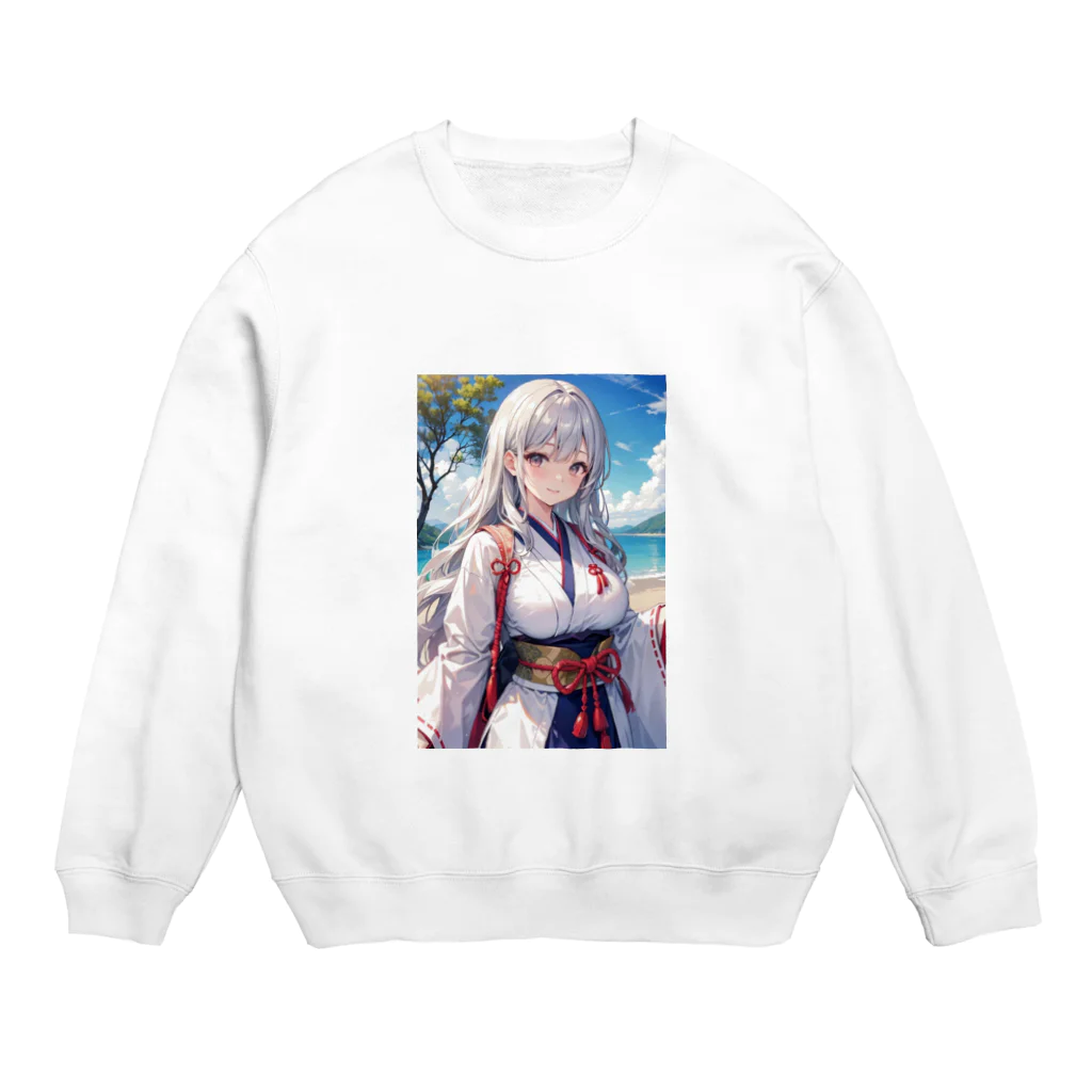 巫女スタぐらむの母性溢れる巫女 Crew Neck Sweatshirt