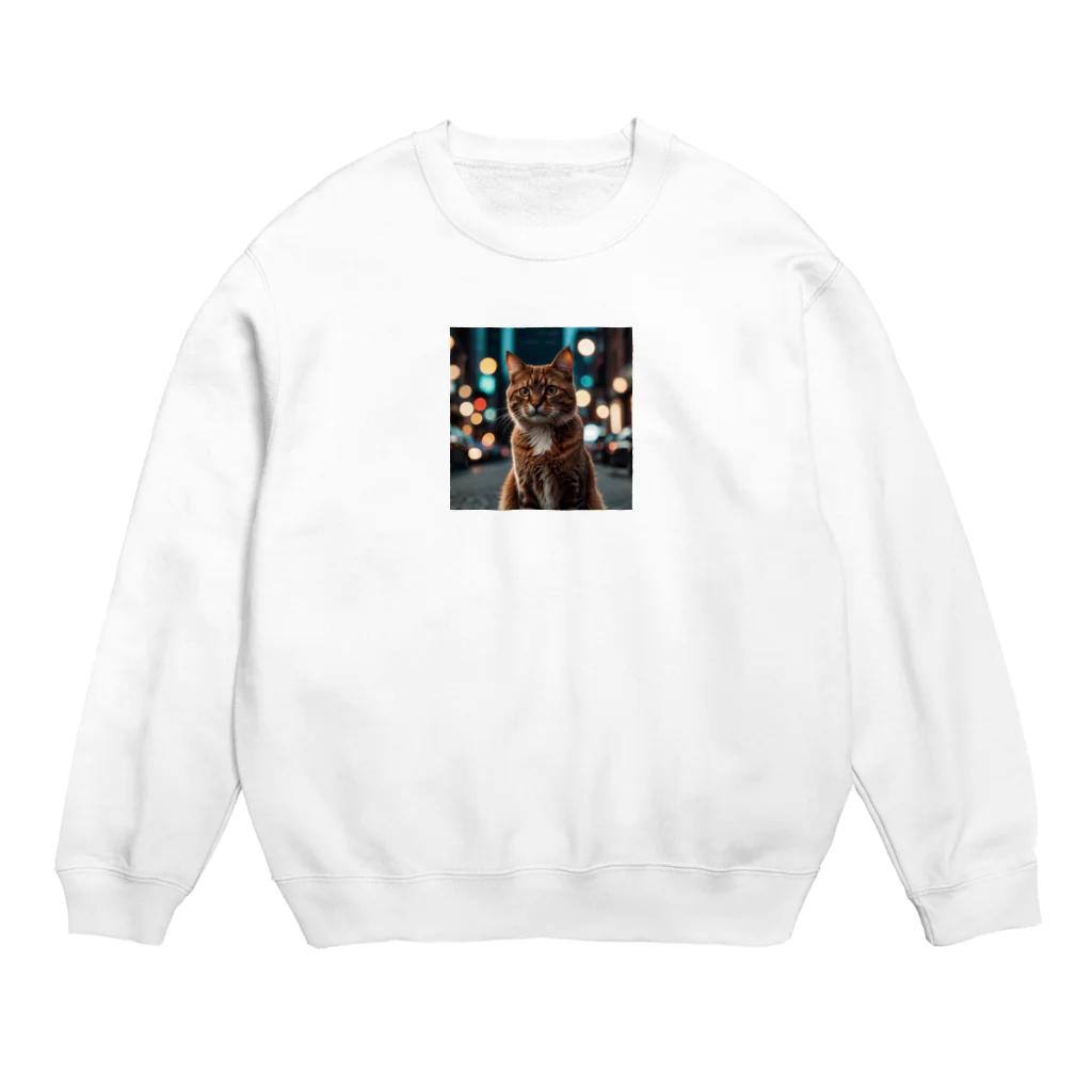 AI Design Labの勇敢な猫 Crew Neck Sweatshirt