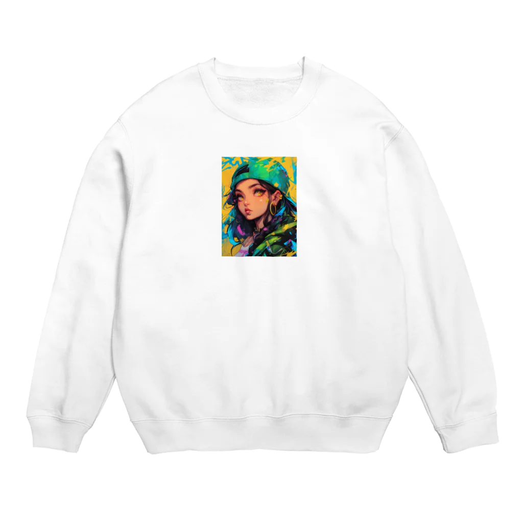 no_mi_Ke08のストリートガールのキャラクター　3 Crew Neck Sweatshirt