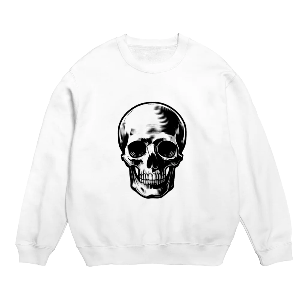 髑髏と骨のシンプルスカル Crew Neck Sweatshirt