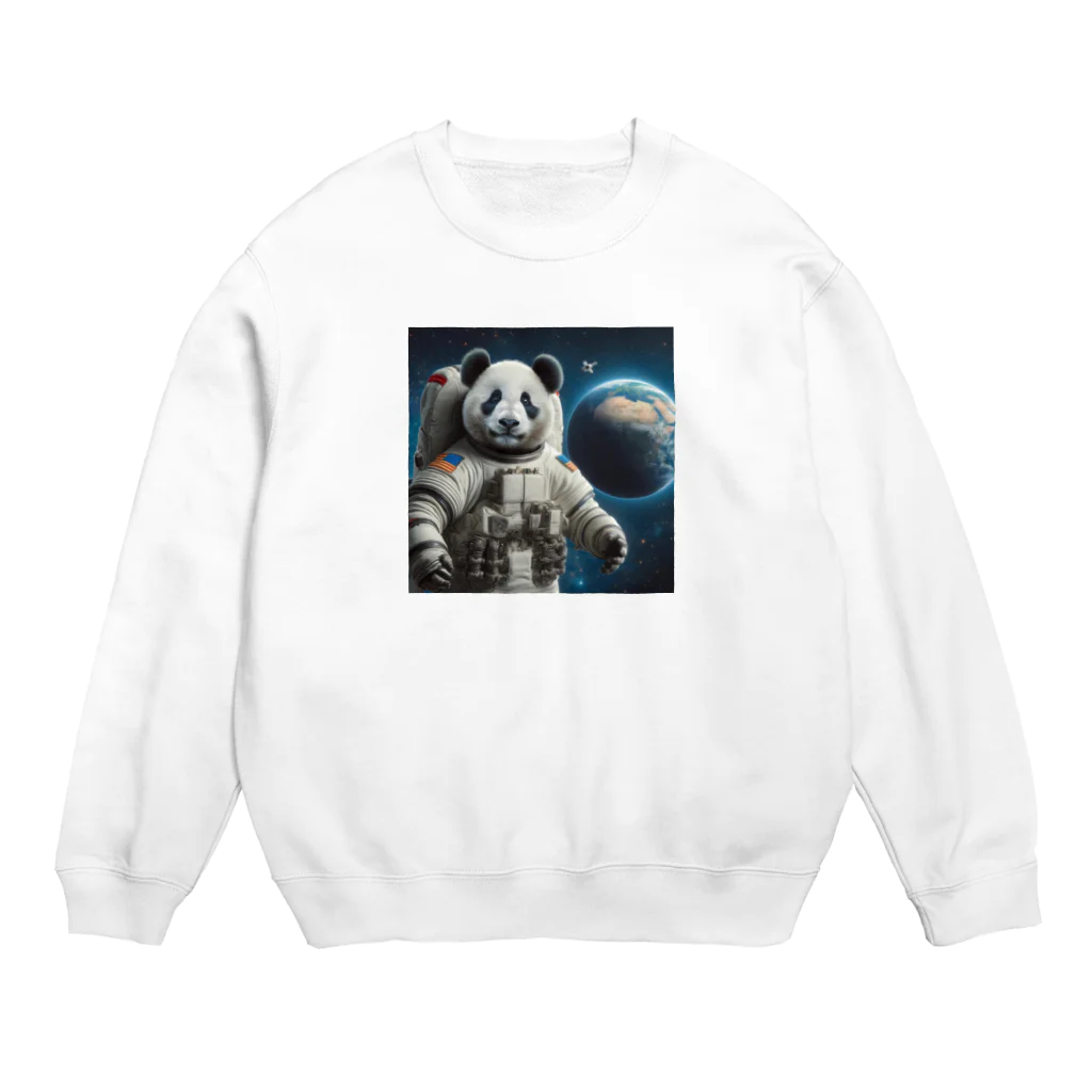 ことまるの宇宙飛行士パンダ Crew Neck Sweatshirt