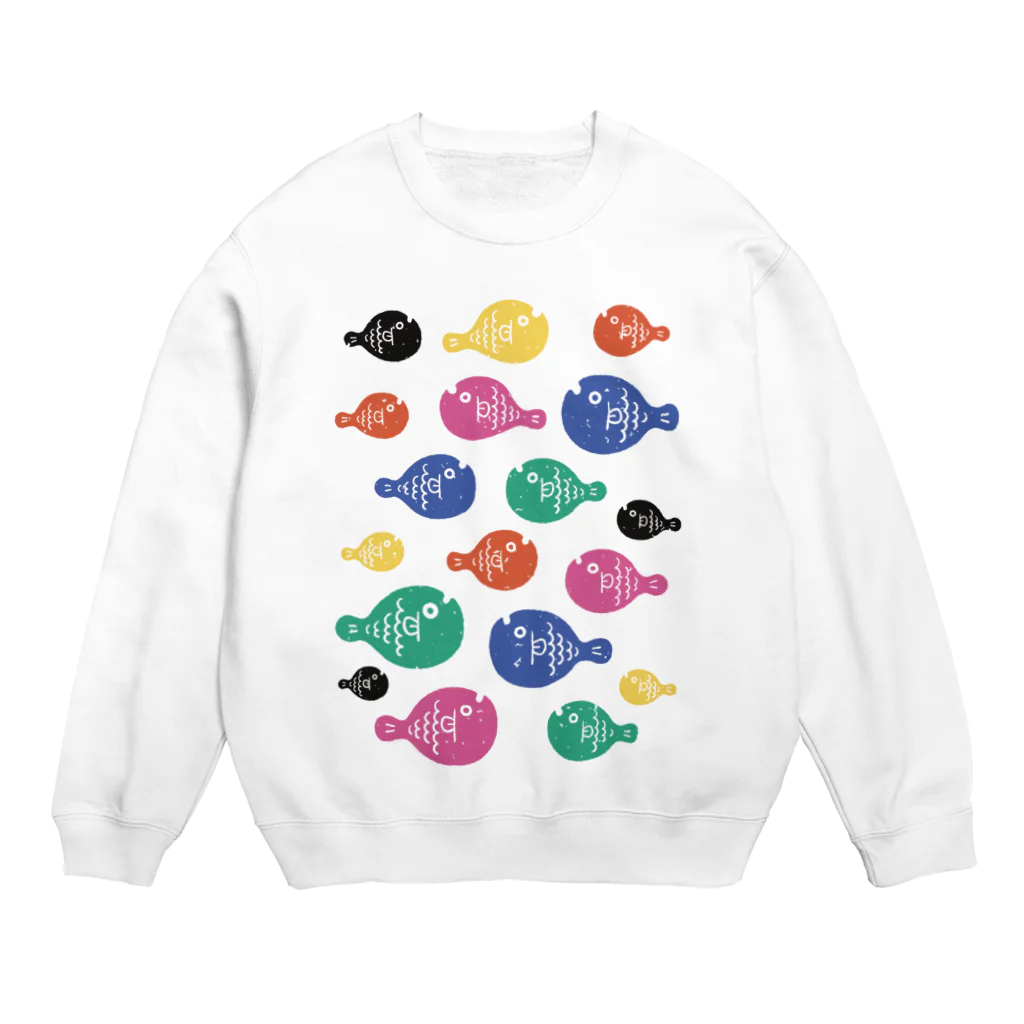 mincruのお魚さんが大渋滞 Crew Neck Sweatshirt