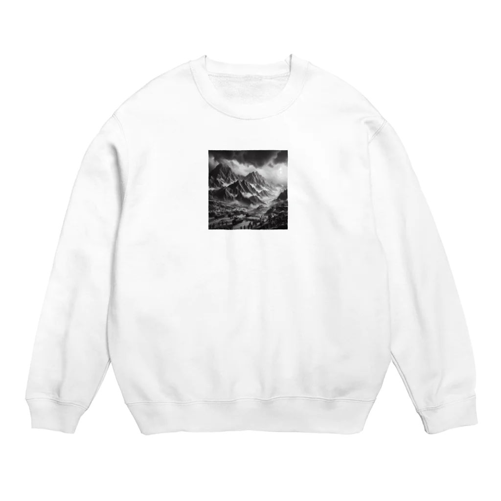 yohiti193の（モノクロ写真風）山間の戦場のジオラマ③ Crew Neck Sweatshirt