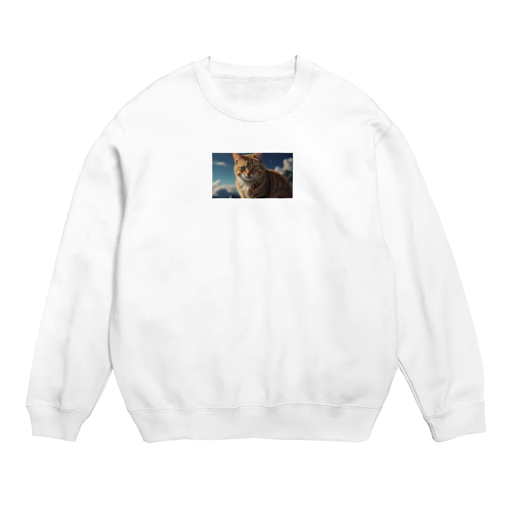 ADOのこちらを見つめる猫 Crew Neck Sweatshirt