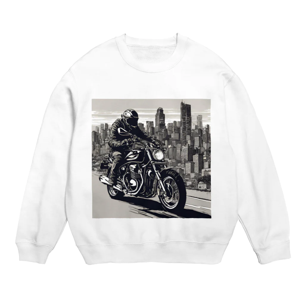 the blue seasonの都市の鼓動を感じるライド Crew Neck Sweatshirt