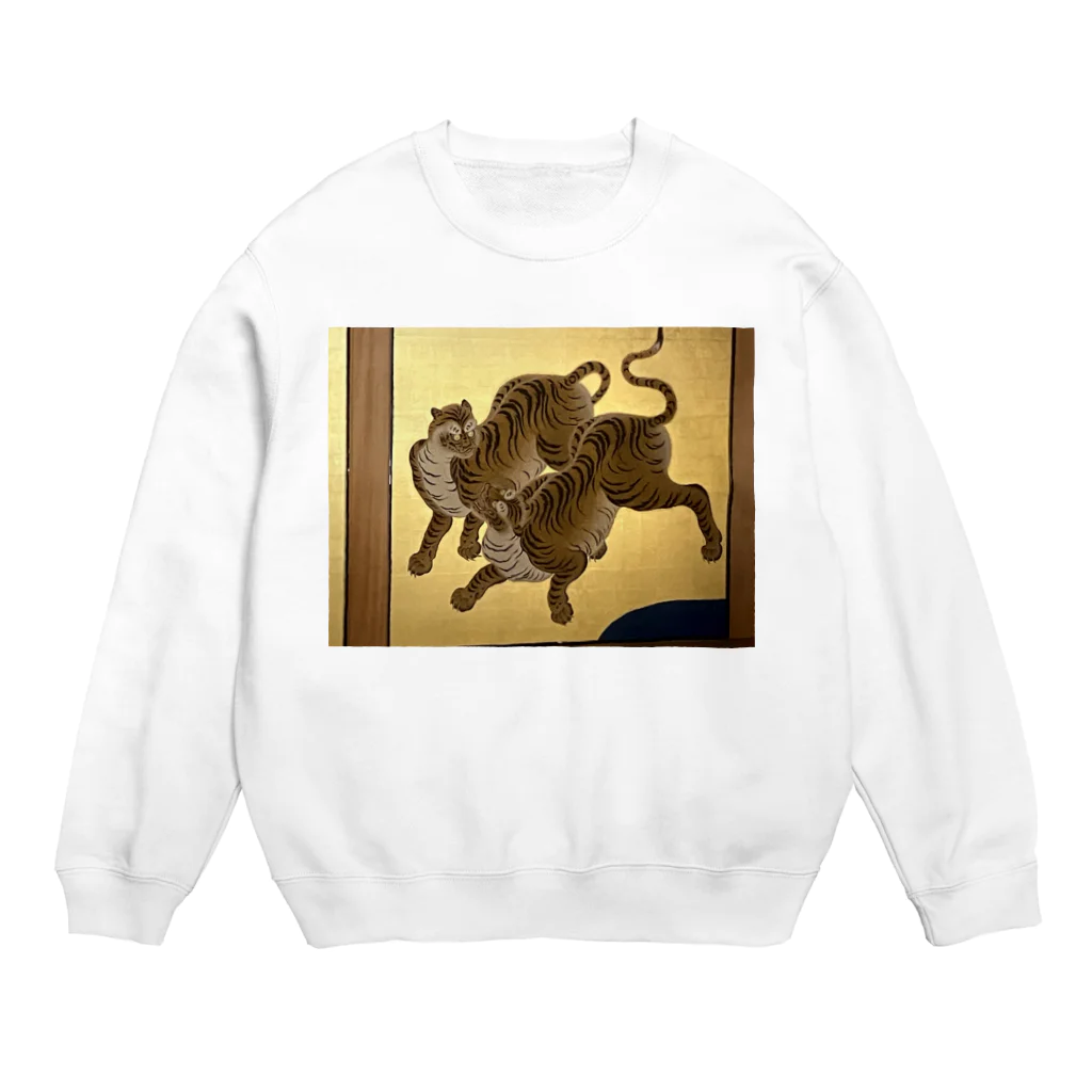 hotaru1の金色　虎　江戸時代　趣き　屏風 Crew Neck Sweatshirt