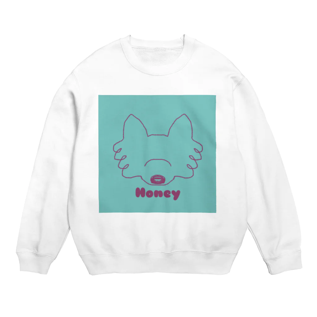 maaya0505のハニー ミントブルー×ピンクライン Crew Neck Sweatshirt